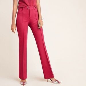 Anthropologie The‎ Essential Flare Trouser in Raspberry Size 8